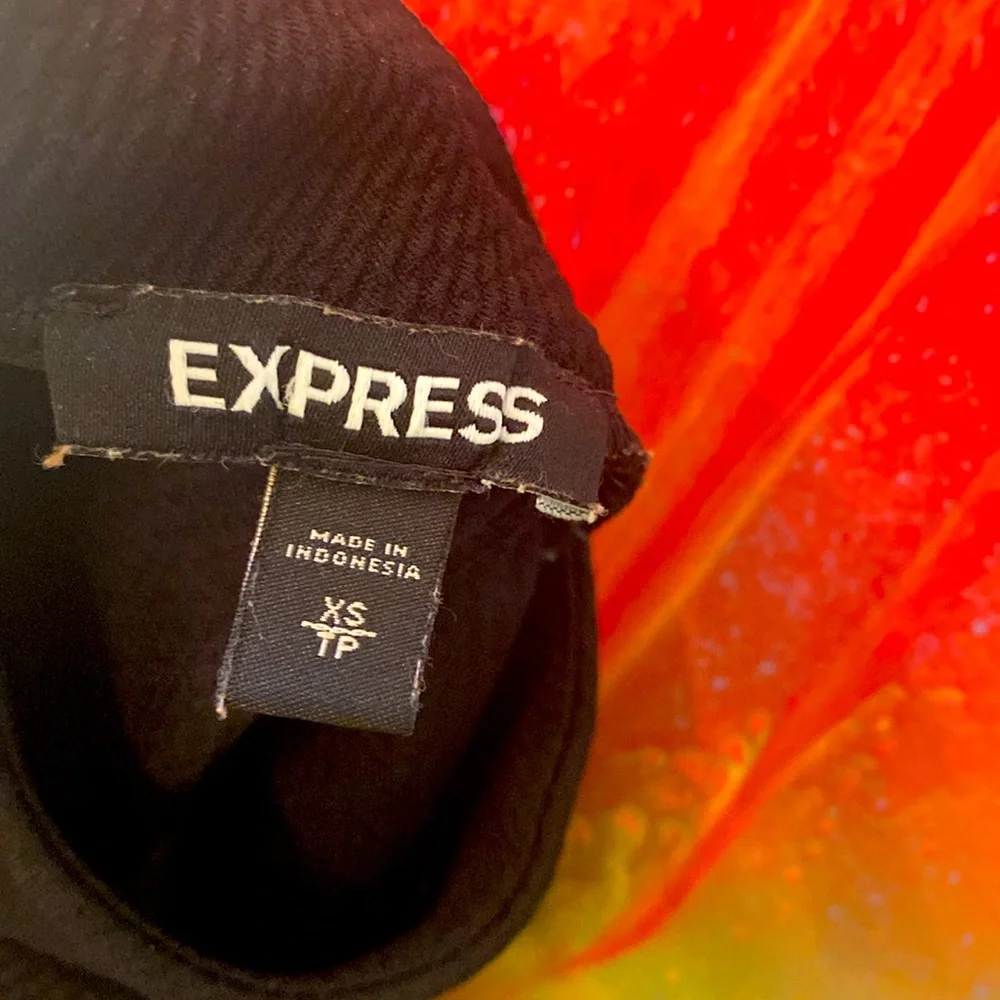 Express Black Crop Tank Top with Mandarin Collar